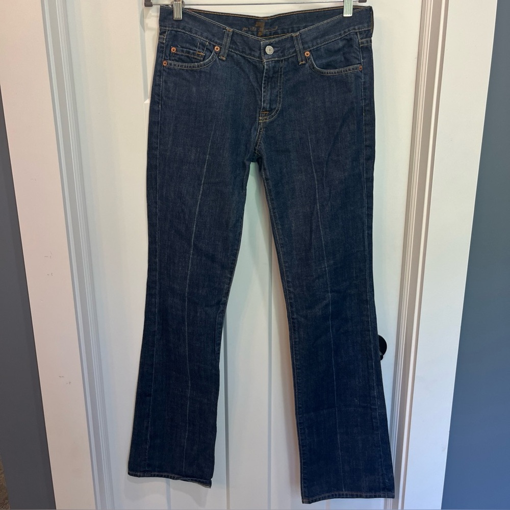 7‎ For All Mankind Bootcut Jeans Women’s Size 30 Dark Blue Denim Low Rise